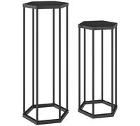 Outsunny Set da 2 supporti per piante per interno ed esterno, portavaso esagonali in metallo per giardino, terrazza, balcone Aosom Italy