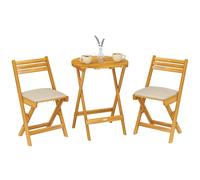 Outsunny Set da Bistrò da 3 Pezzi Pieghevole in Legno Acacia, Color Legno