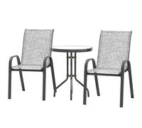 Outsunny Set da Esterno 3 Pezzi con 2 Sedie da Giardino e Tavolino Rotondo