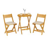 Outsunny Set da Esterno 3 Pezzi Pieghevole in Legno di Acacia