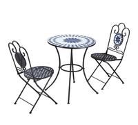 Outsunny Set da Giardino 3 Pezzi 2 Sedie Pieghevoli 1 Tavolino