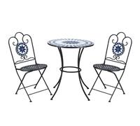 Outsunny Set da Giardino 3 Pezzi 2 Sedie Pieghevoli 1 Tavolino da Giardino