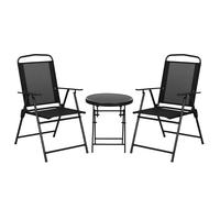 Outsunny Set da Giardino 3 Pz con 2 Sedie Pieghevoli e Tavolino da Caffè