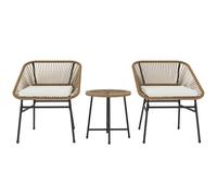 Outsunny Set da Giardino 3pz con 2 Sedie con Cuscino e Tavolino Rotondo
