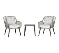 Outsunny Set da Giardino 3pz Sedie Moderne con Imbottitura e Tavolino da Caffè