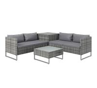 Outsunny Set da Giardino 4pz con 2 Divani 2 Posti e 2 Tavolini in Rattan Acciaio