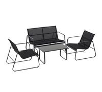 Outsunny Set da Giardino 4pz con Tavolino, Panchina e 2 Sedie