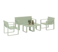 Outsunny Set da Giardino 5 Pz con Divanetto 2 Poltroncine e 2 Tavolini
