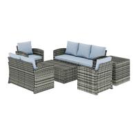 Outsunny Set da Giardino 6pz con 2 Tavolini, 2 Divani e 2 Poltrone Grigio