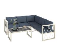 Outsunny Set da Giardino Angolare con Poltrona Reclinabile, 2 Divani e Tavolino