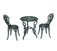 Outsunny Set da Giardino Bistroset Mobili da Giardino 3 pz. Fusione di Alluminio Verde Antico