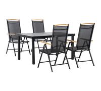 Outsunny Set da Giardino con Tavolo 4 Persone Sedie Pieghevoli in Alluminio