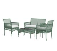 Outsunny Set da Giardino in Rattan con 2 Poltrone, Divano e Tavolino