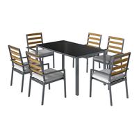 Outsunny Set da Pranzo da Giardino 7 Pezzi, Nero
