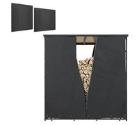 Outsunny set di 2 coperture per legna da ardere, 174 cm, impermeabile 600D Oxford, protezione UV, copertura per legna da ardere, per legna da ardere 176L x 163/175H cm, nero