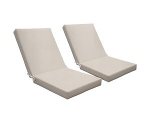 Outsunny Set di 2 cuscini da esterno per sedia a schienale con fascette imbottite, 8 cm, dim. 112L x 51L cm, Beige
