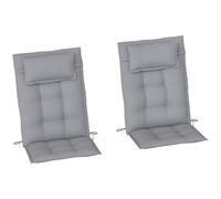 Outsunny set di 2 cuscini per sdraio Cuscino idrorepellente per sdraio da giardino Cuscino per sdraio da spiaggia Cuscino per mobili da giardino 50x116x5 cm, grigio chiaro