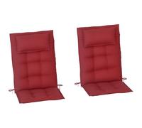 Outsunny set di 2 cuscini per sdraio Cuscino idrorepellente per sdraio da giardino Cuscino per sdraio da spiaggia Cuscino per mobili da giardino 50x116x5 cm, rosso vino