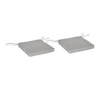 Outsunny Set di 2 cuscini per sedia da giardino 45x45cm Grigio Chiaro | Cuscino per sedia da esterno, fodera rimovibile, imbottitura 5 cm, tessuto poliestere