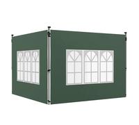 Outsunny Set di 2 pannelli laterali per gazebo 3 x 3/3 x 4 m, parete laterale con finestra, pareti laterali impermeabili in tessuto Oxford, protezione antivento e frangivista per tenda da festa, verde
