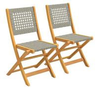 Outsunny Set di 2 Sedie da Giardino in Rattan PE per Balcone 160kg Grigio