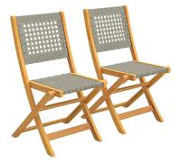 Outsunny Set di 2 Sedie Pieghevoli da Esterno in Legno, Grigio