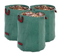 Outsunny Set di 3 Sacchi per Rifiuti da Giardino 300 L Richiudibile Verde