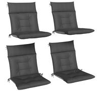 Outsunny Set di 4 cuscini per sedie da terrazza, resistenti all'acqua, antiscivolo, con lacci, 112x53 cm, Grigio scuro