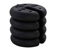Outsunny Set di 4 pesi per il fissaggio rotondi per gazebo tendone tenda dim. Ø 25 x 6H cm HDPE nero