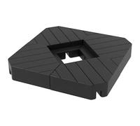 Outsunny Set di 4 Pesi per Supporti per Ombrellone a Braccio, Base per Ombrellone da Giardino in HDPE con Effetto Legno, Riempibile con 60 kg di Acqua o 80 kg di Sabbia, 80x80x13cm, Nero
