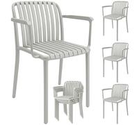 Outsunny Set di 4 Sedie da Giardino Impilabili, Pranzo