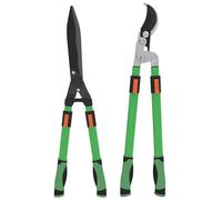 Outsunny Set di tagliasiepi in 2 pezzi Cesoie da giardino Lunghezza lama 90 cm Cesoie per rami con lame in metallo con rivestimento antiaderente, manico allungabile, 78,5 cm Tagliasiepi per tagliare