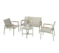 Outsunny Set Divano da Esterno 4 Pezzi con Loveseat e Poltrone, Verde