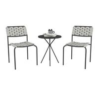 Outsunny Set mobili da giardino in polyrattan, lounge outdoor mobili da balcone per 2 persone, 3 pezzi 2 sedie, tavolo grigio Aosom Italy