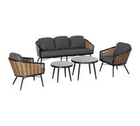 Outsunny Set Mobili da Giardino in Rattan 2 Tavolini Divano 3 Posti 2 Poltrone