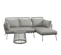 Outsunny Set Mobili da Giardino in Rattan 3 Pezzi Grigio Chiaro