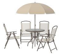 Outsunny Set Mobili da Giardino in Tubi d'Acciaio 6pz con Tavolo e 4 Sedia