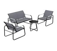 Outsunny Set Mobili da Giardino Salotto per 4 Persone Traspirante con Divano 2 Posti 2 Poltrone Intreccio a Corda Tavolino Rotondo Piedini Aosom Italy