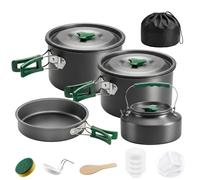 Outsunny Set Pentole Campeggio in Alluminio per 4-5 Persone Grigio