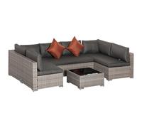 Outsunny Set Salotto da Esterni 4 Pezzi con 3 Divani 1 Tavolino da Caffè Rattan