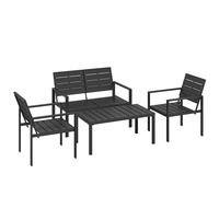 Outsunny Set Salotto da Giardino Mobili da Giardino Resistente 4 Pezzi, Nero Aosom Italy