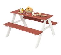 Outsunny Set Tavolo da Picnic per Bambini Giochi Esterno Età 3-8 Anni Marrone