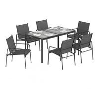 Outsunny Set Tavolo e Sedie da Giardino 7 Pezzi Nero