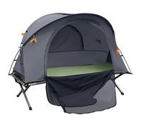 Outsunny Set tenda da campeggio 3 in 1 con letto da campo 1 persona, tenda e 1 materasso gonfiabile - borsa per il trasporto inclusa