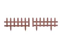 Outsunny Staccionata in Legno di Pino da 12 Pezzi, Steccato per Aiuole, Giardino e Orto, Altezza 34cm, Marrone Chiaro