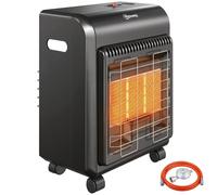 Outsunny Stufa a Gas 4,2 kW, 3 Livelli di Calore, Antiribaltamento, Nera