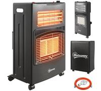 Outsunny Stufa a Gas Portatile Pieghevole da 4.2kW Nero