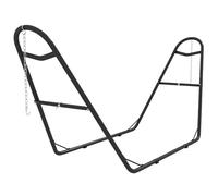 Outsunny Supporto per amaca per 2 persone, telaio per amaca in metallo portatile e regolabile, resistente alle intemperie, per amache da 2,75 a 4,3 m, capacità 250 kg, nero