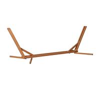 Outsunny Supporto per Amaca Pieghevole e Regolabile su 3 Livelli, Base per Amaca Portatile in Legno, Adatto per Amache da 2.17 a 3.8 m, Portata Massima 150 kg, 388x120x89 cm, Color Legno