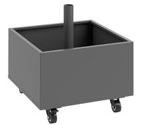 Outsunny Supporto per ombrellone Quadrato 2 in 1, Supporto per ombrellone con Ruote universali e Fori di drenaggio, Base per ombrellone con riempimento di Sabbia, fioriera, 50 x 50 x 46 cm, Grigio